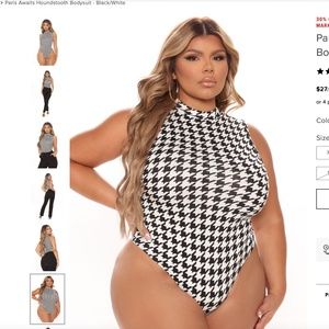 Paris Awaits Houndstooth Bodysuit